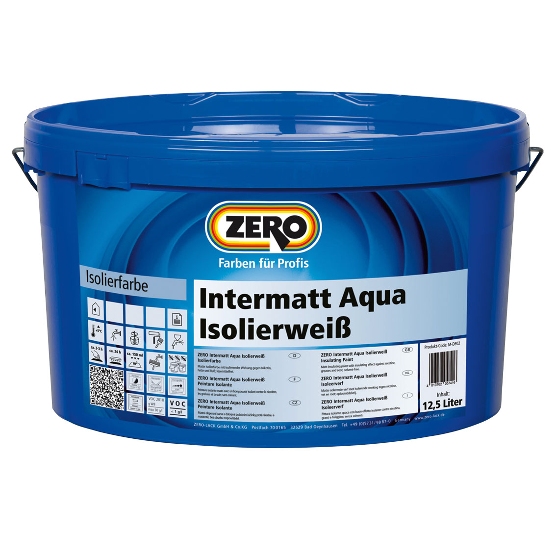 ZERO-LACKE Intermatt Aqua IsolierIsolierfarbe, Weiß