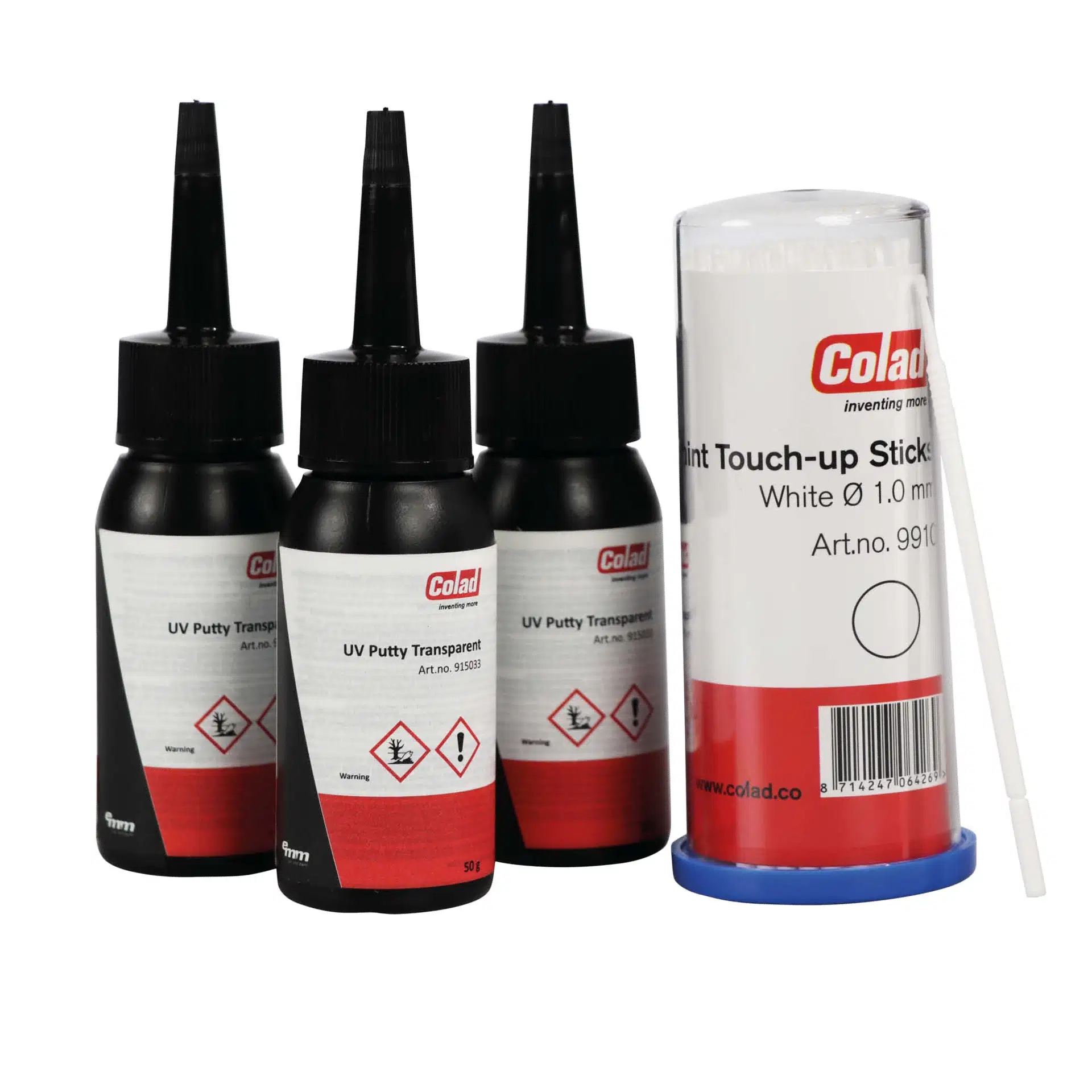 Colad UV-Spachtelmasse, Fast Curing System, Transparent, 3 x 50 g Tube