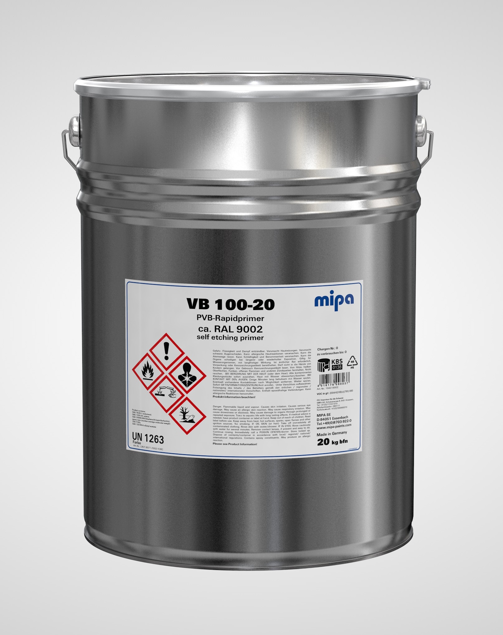 Mipa VB 100-20 PVB-Rapidprimer, Grauweiß, 20 kg