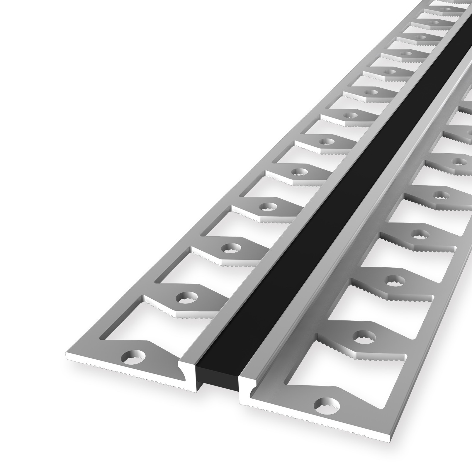 Küberit Dehnfugenprofil 301 S Doppel-K, Silber/ Schwarz, 3 mm x 250 cm