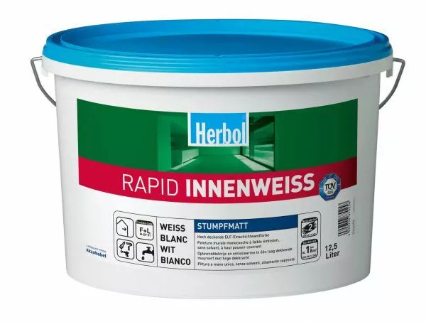 Herbol Innenweiß Rapid, Weiß, 12,5 l