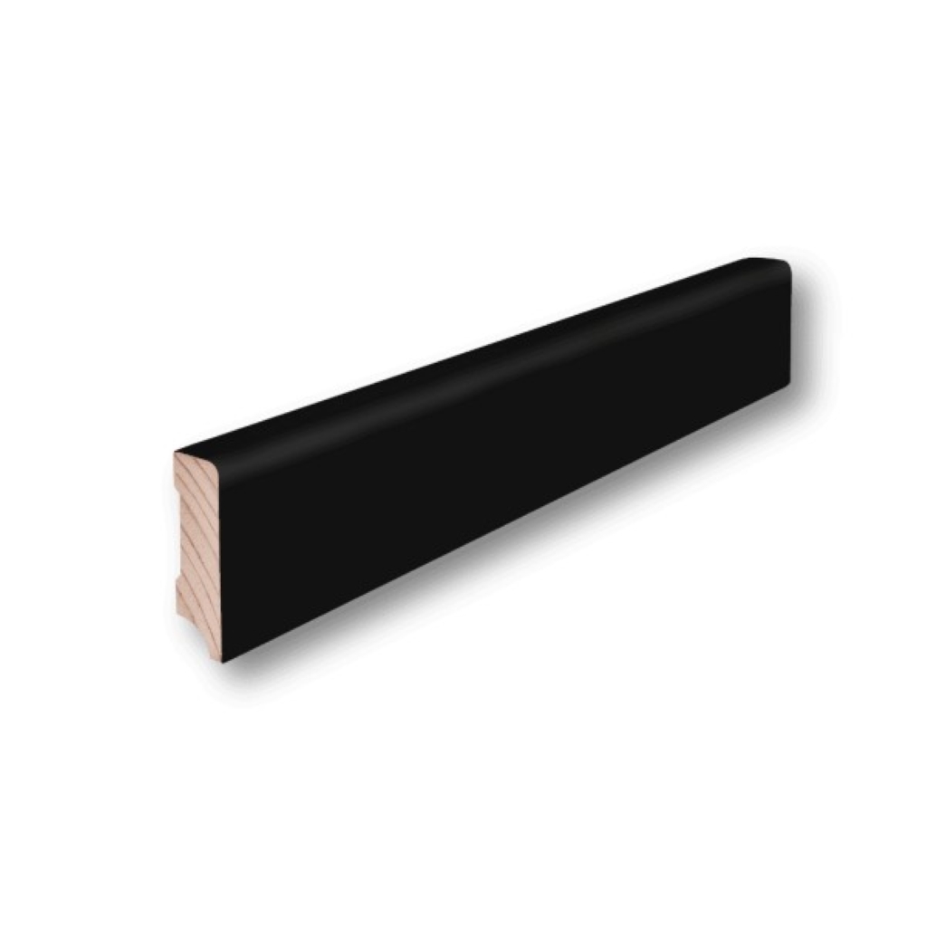 Hocotimber Kiefer-Fußleiste Cube SB 630, RAL 9005, 16 x 40 x 2400 mm