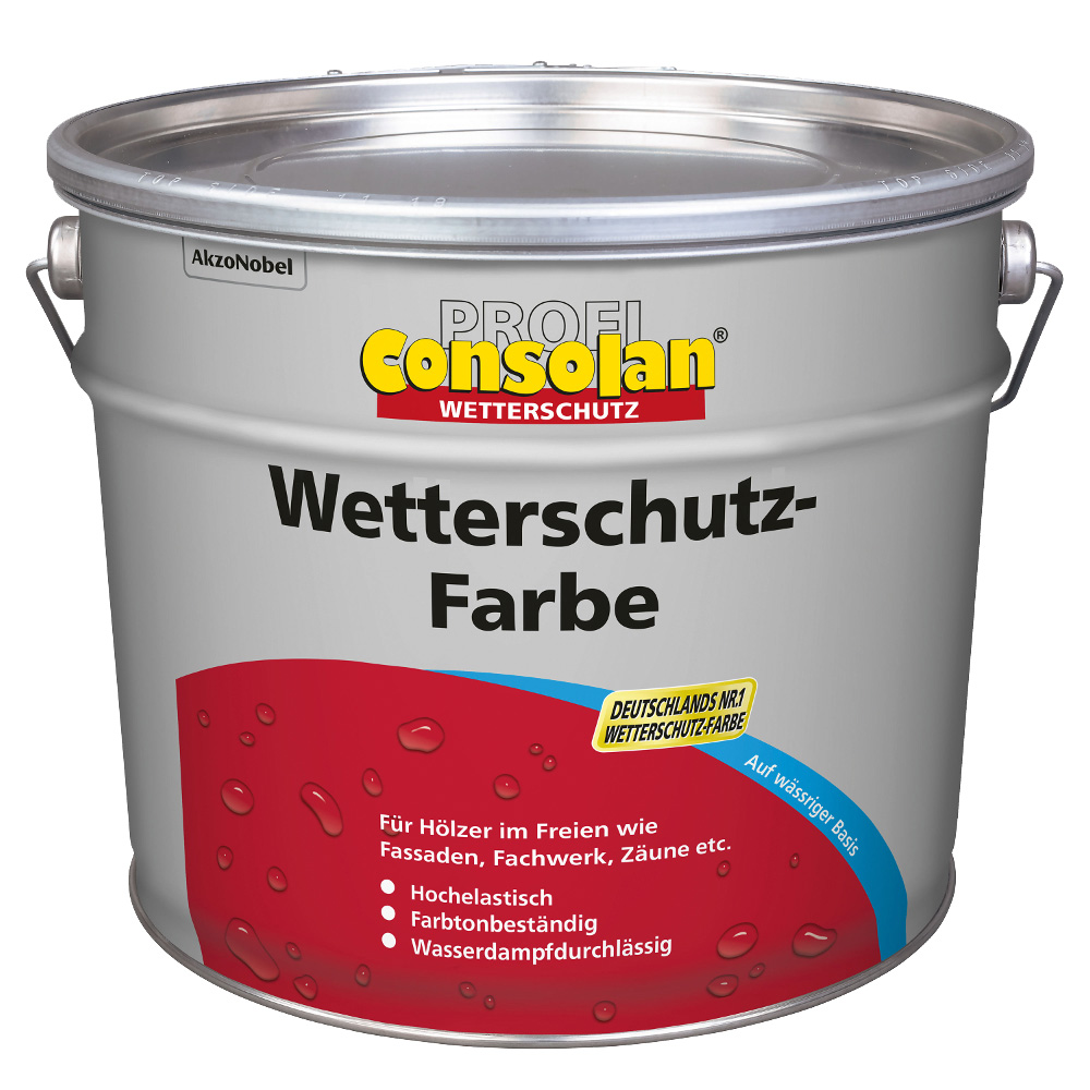 Consolan Farbe Wetterschutz-Farbe Profi, Weiss, 10 l