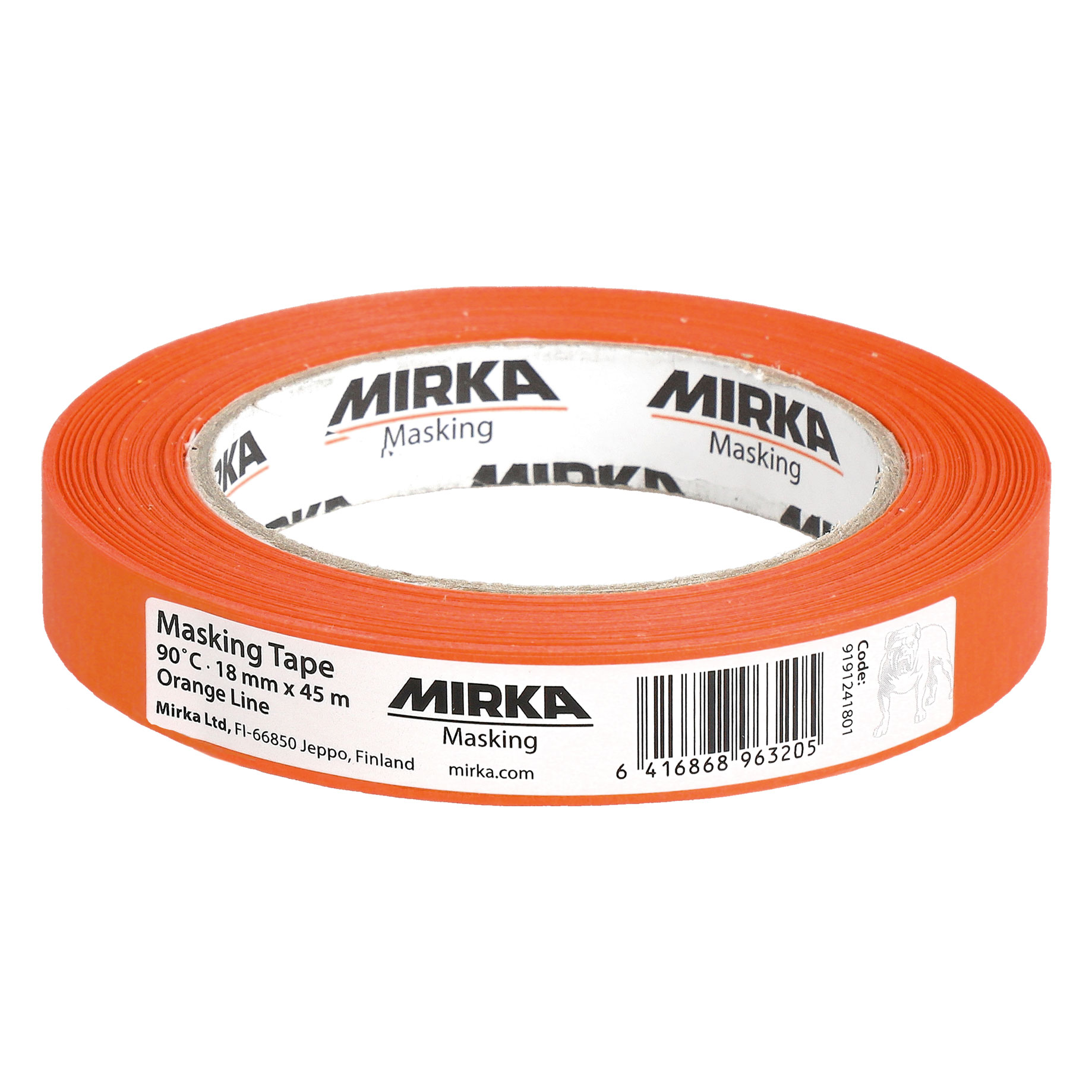 Mirka Masking Tape 90°C Orange Line, 18 mm x 45 m