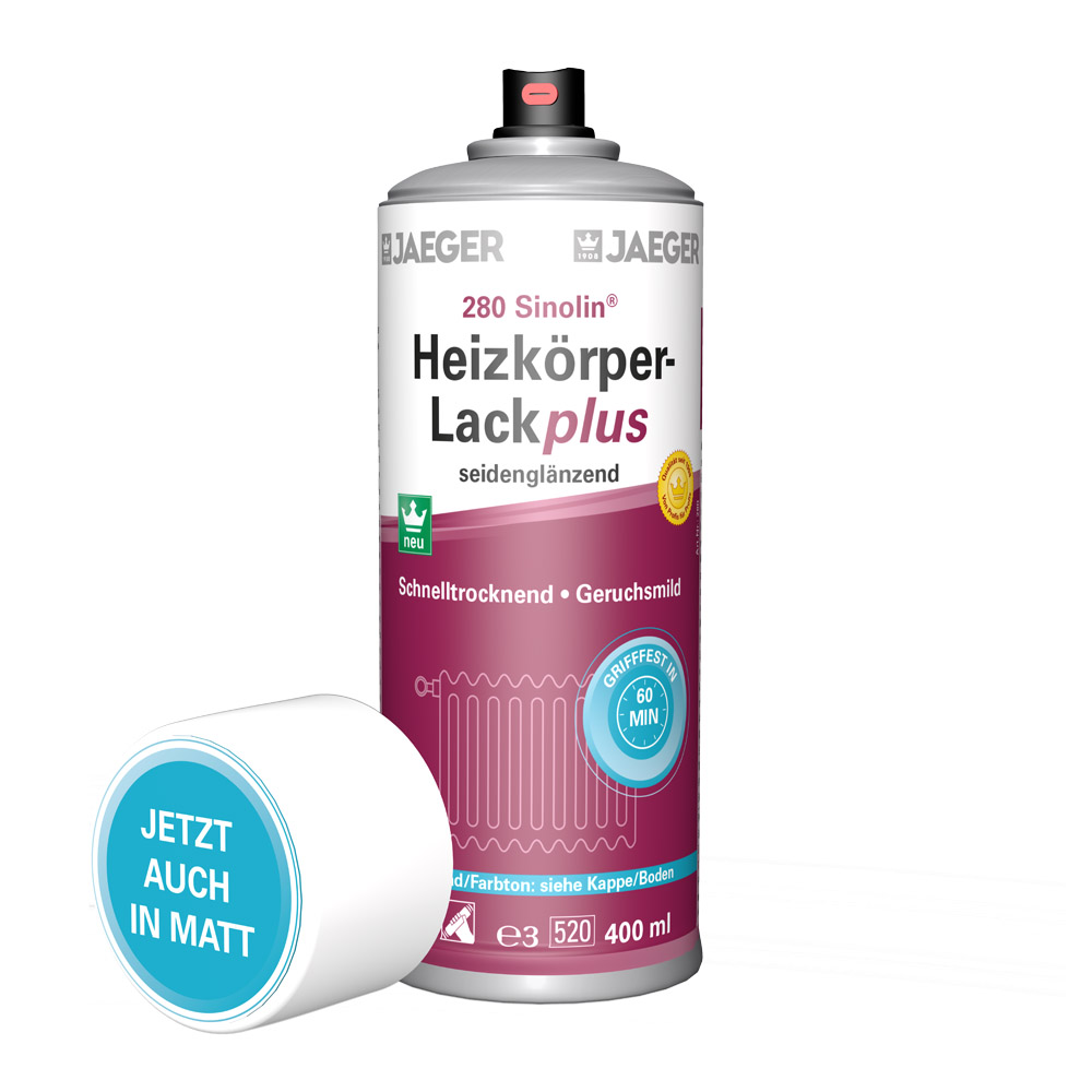 Jaeger Heizkörperlack 280 Plus, Weiß, Matt, 400 ml
