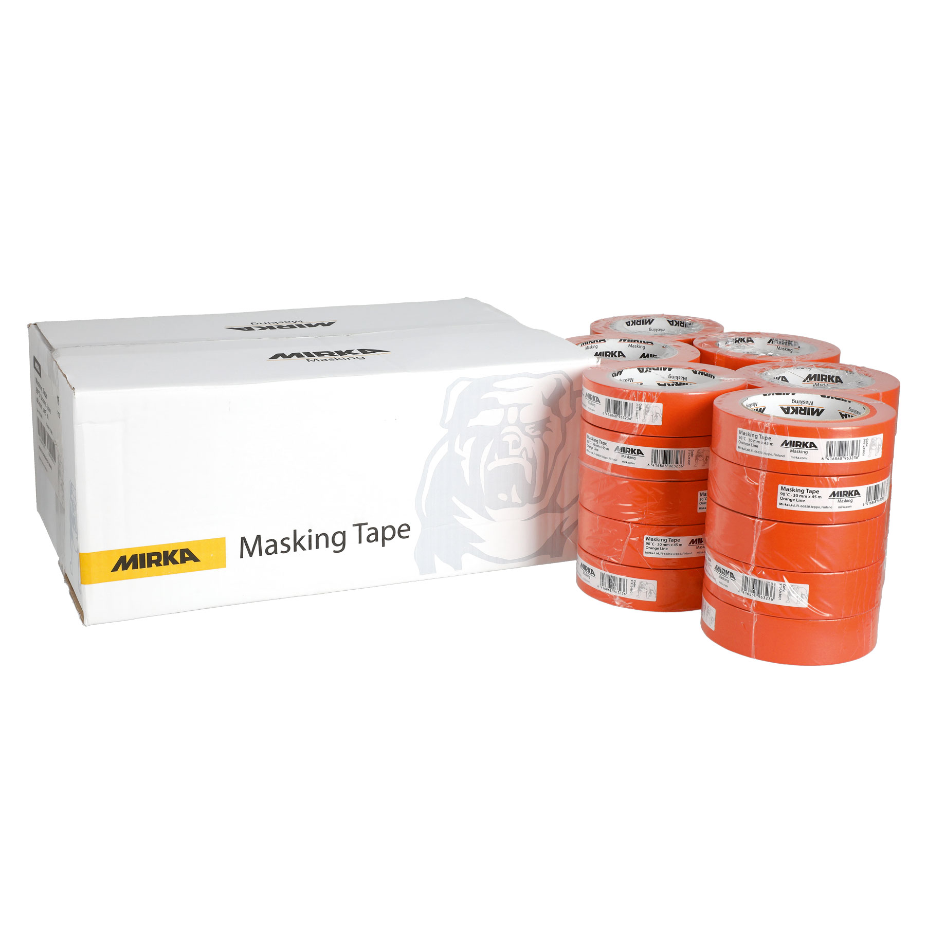 Mirka Masking Tape 90°C Orange Line, 30 mm x 45 m