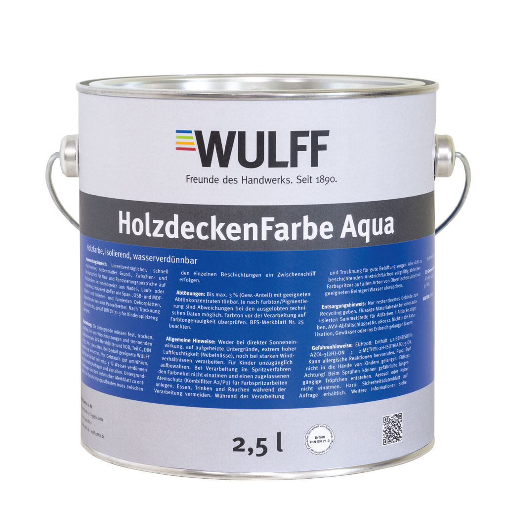 Arculux Holzdeckenfarbe Aqua, Weiß, 2,5 l