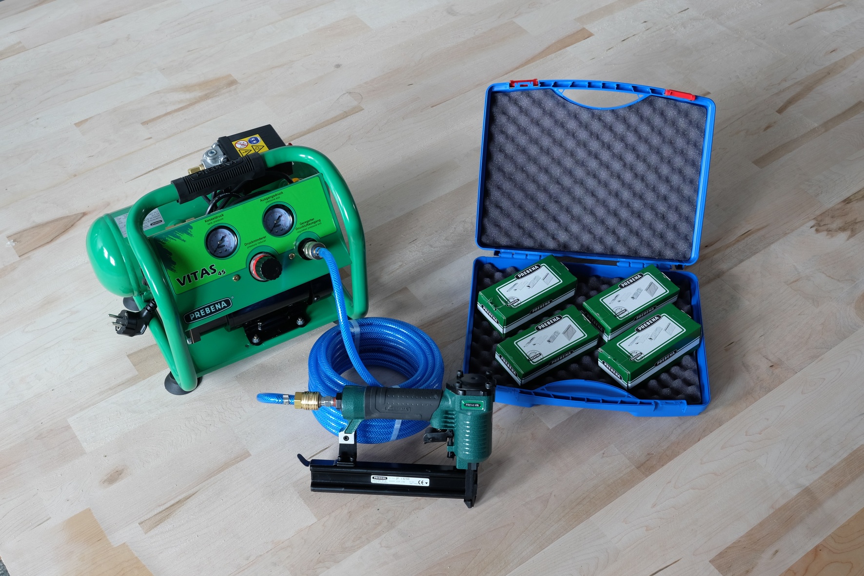 Witte Stiftenagler-Kompressor-Set 2