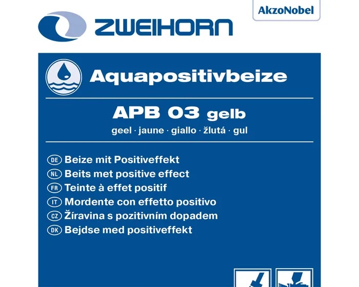 Zweihorn Aquapositivbeize, APB 03, Gelb, 1 l