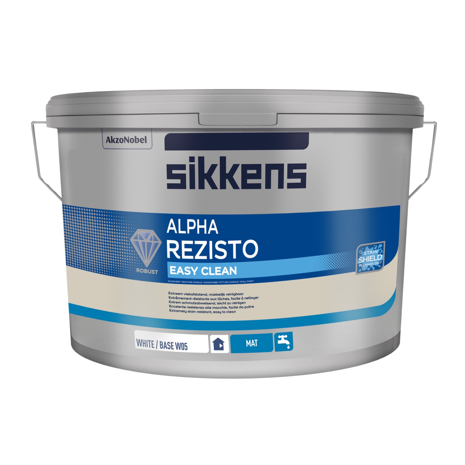 Sikkens Innenfarbe Alpha Rezisto Easy Clean Basis, Weiß, 12,5 l
