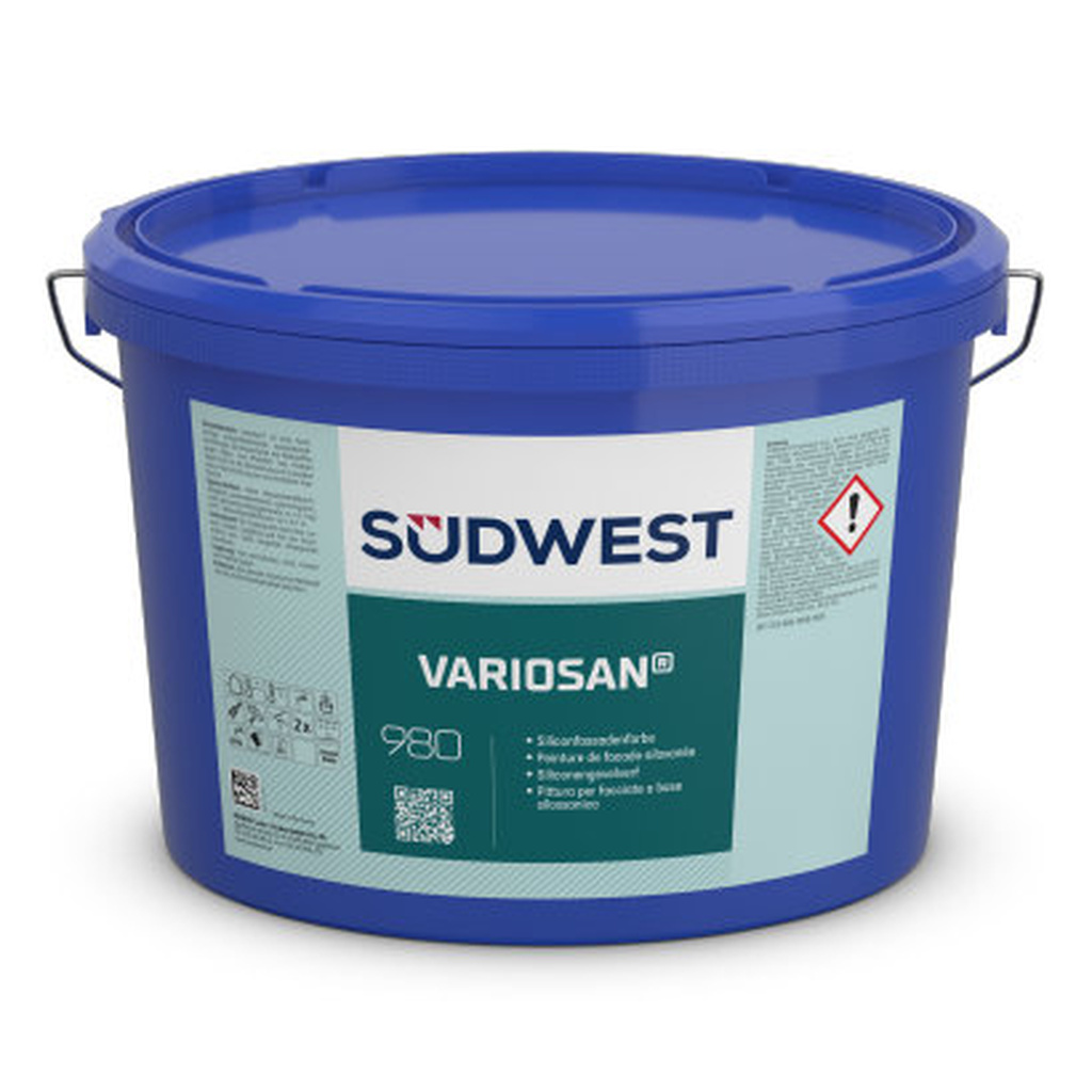 Südwest Siliconharz-Fassadenfarbe VarioSan, Weiß, 5 l