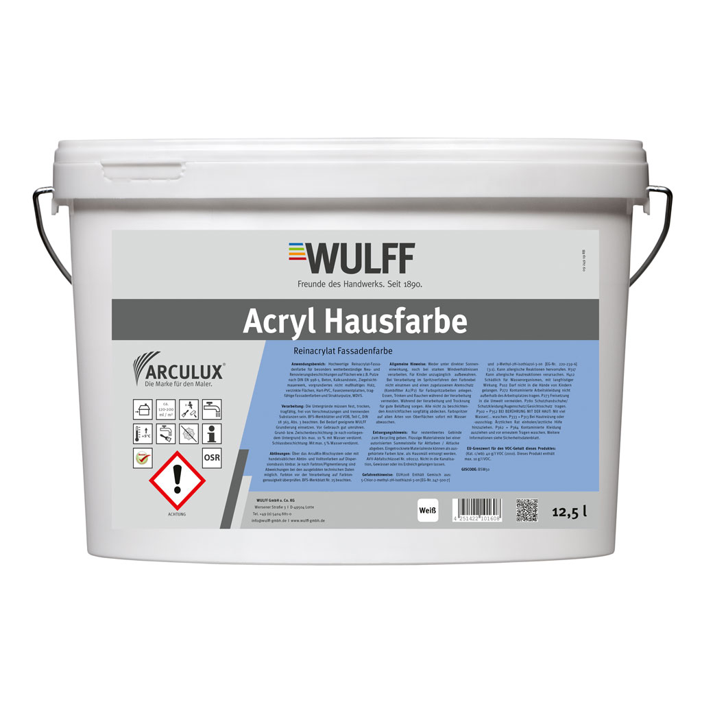 Arculux® Acryl Hausfarbe, Weiß, 12,5 l