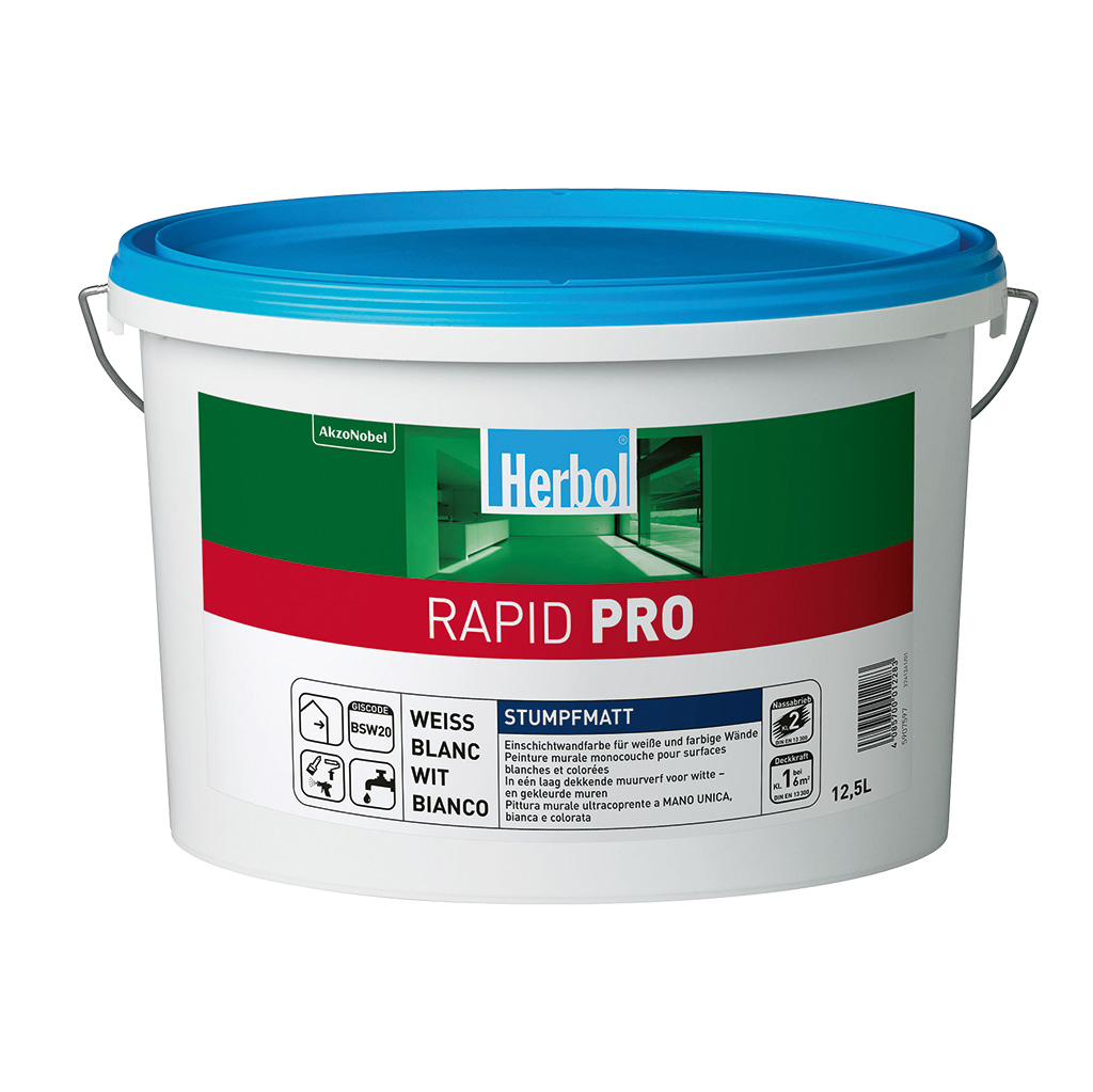Herbol Innenfarbe Rapid Pro, Weiß, 12,5 l