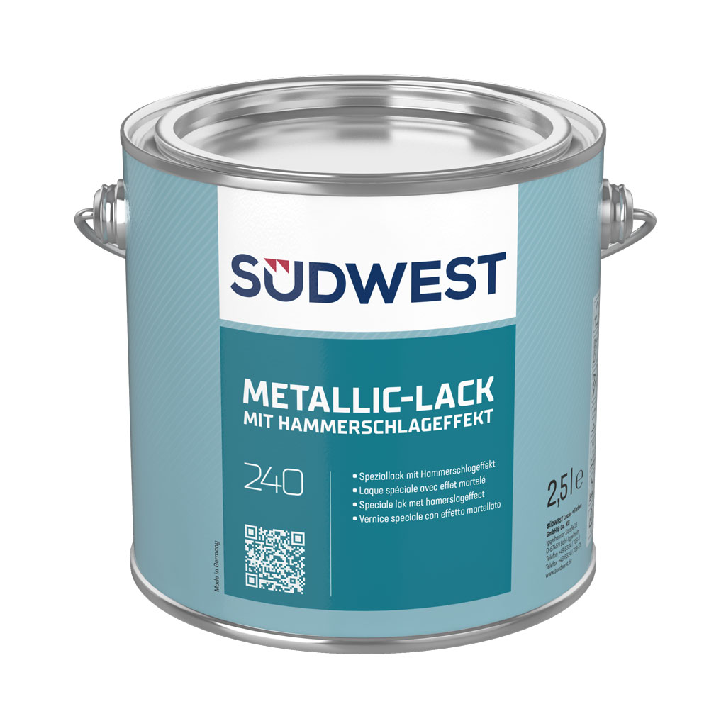 Metallic-Lack Hammerschlageffekt, Hellgrau, 2,5 l