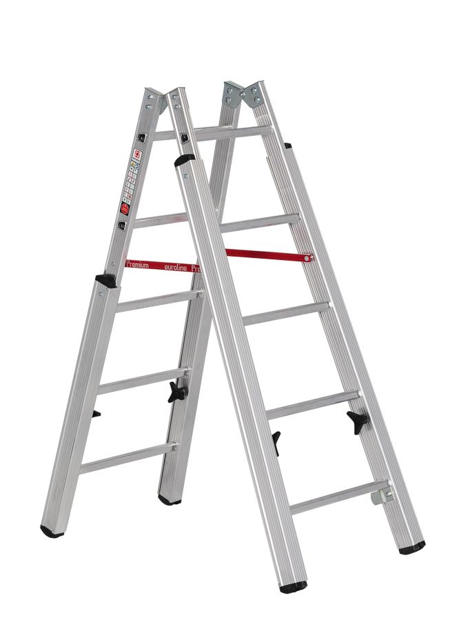 Alu-Treppenstehleiter, 2 x 5 Sprossen