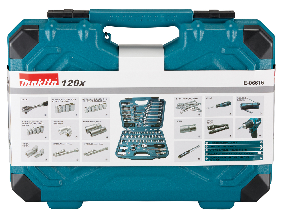 Makita Werkzeug-Set 120 teilig,