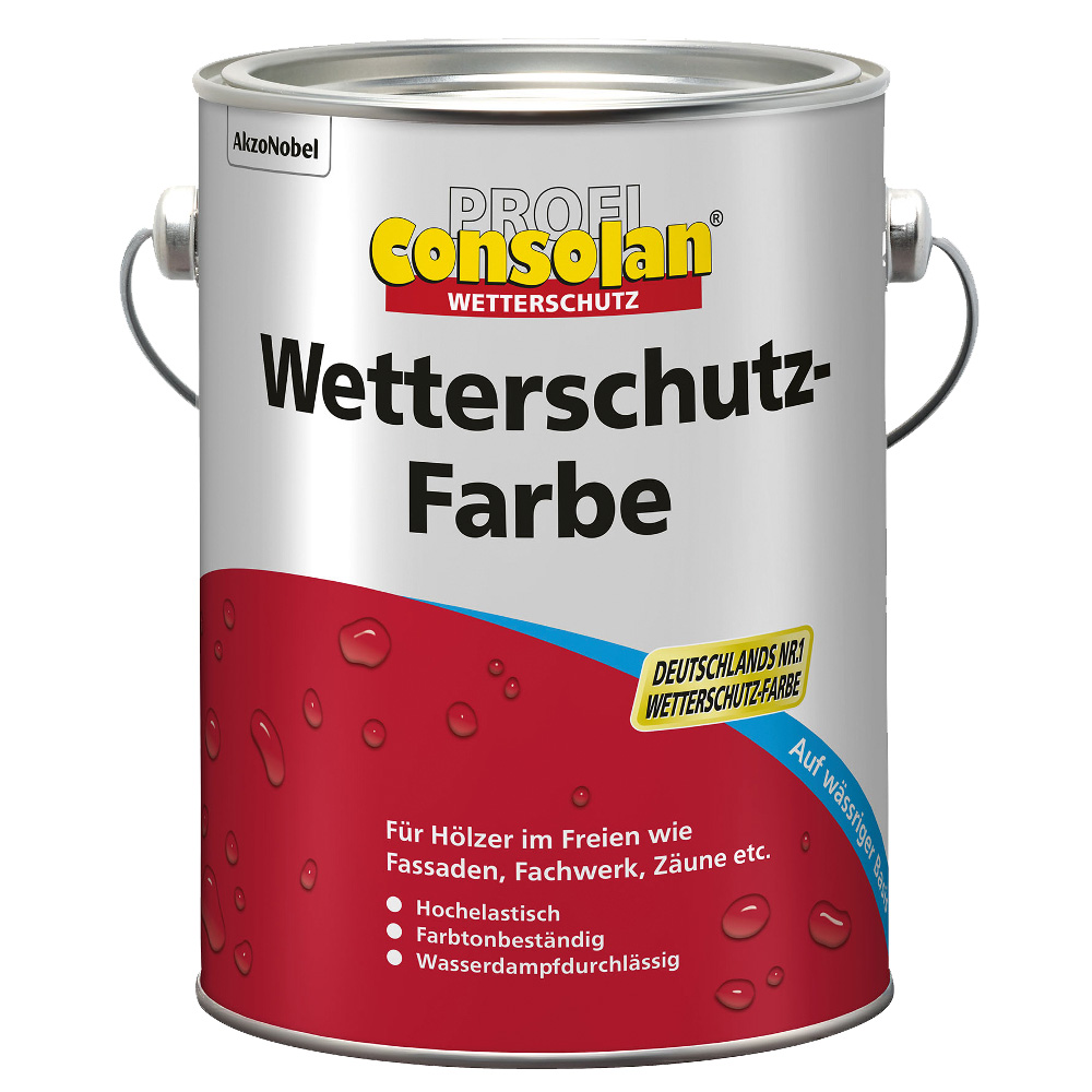 Consolan Farbe Wetterschutz-Farbe Profi, Weiss, 2,5 l