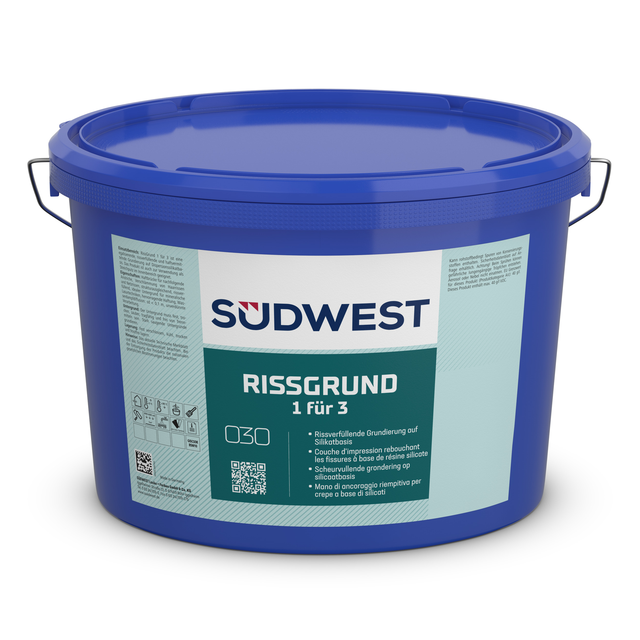 Südwest RissGrund 1 für 3, 9110 Weiß, 5 l