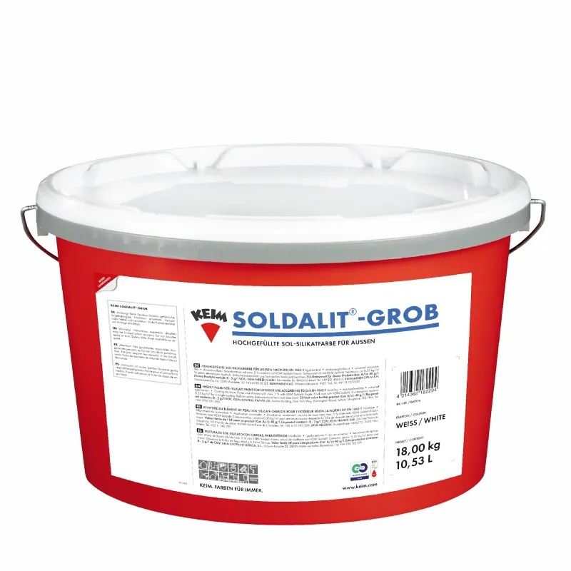 Keim Silikat Fassadenfarbe Soldalit-Grob, Weiß, 18 kg