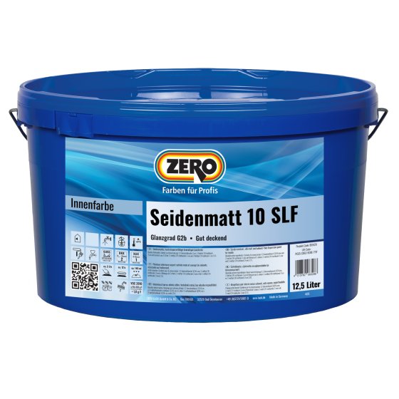 ZERO Dispersionsfarbe Seidenmatt 10 SLF, Weiß, 12,5 l