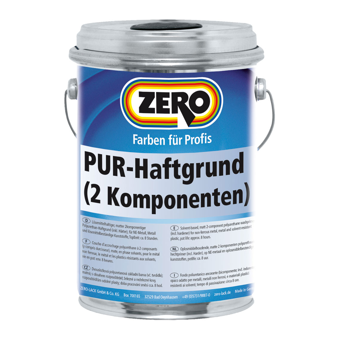 ZERO-LACK PUR-Haftgrund inkl. Härter, Schwarz, 750 ml