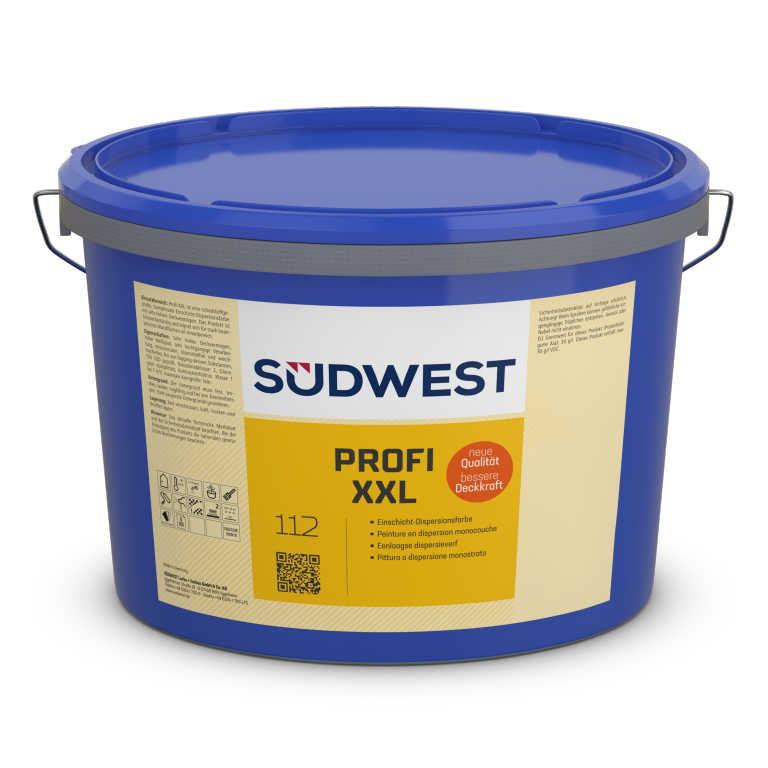 SüdwestDispersionsfarbe Profi XXL, 9110 Weiß, Stumpfmatt, 1 l