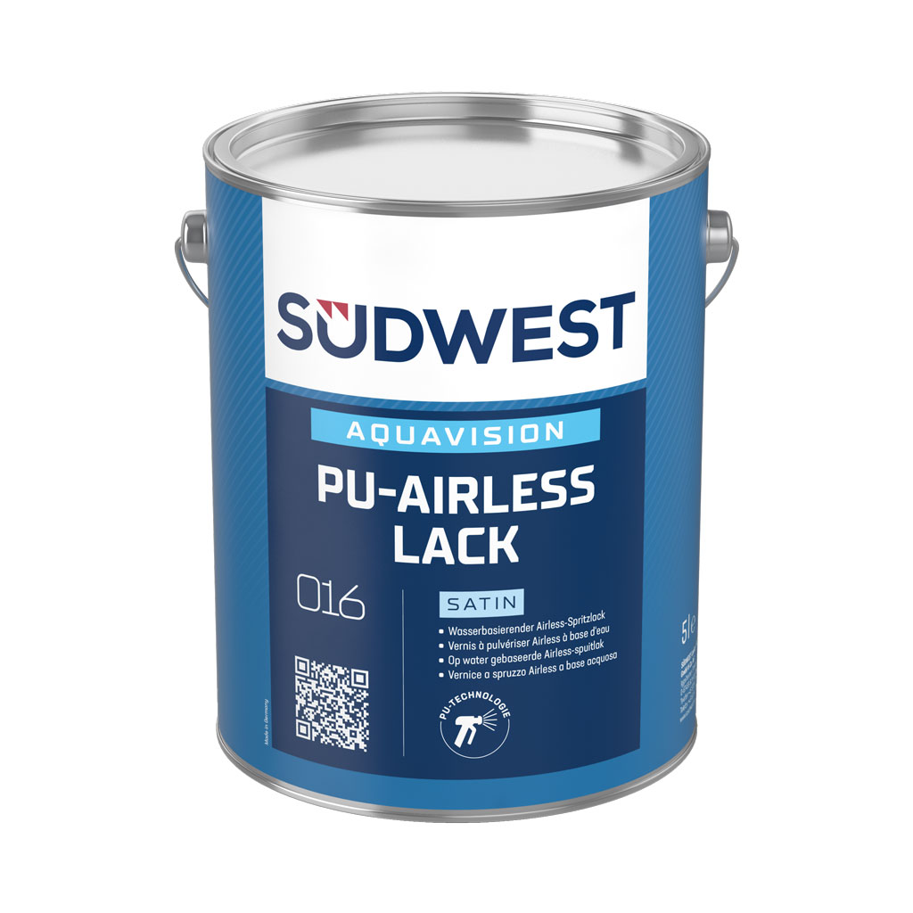 Südwest AquaVision PU-Airless Lack, Satin, Weiß, 5 l