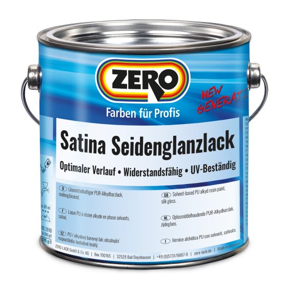 ZERO Satina Seidenglanzlack New Generation, Weiß, 0,750 l