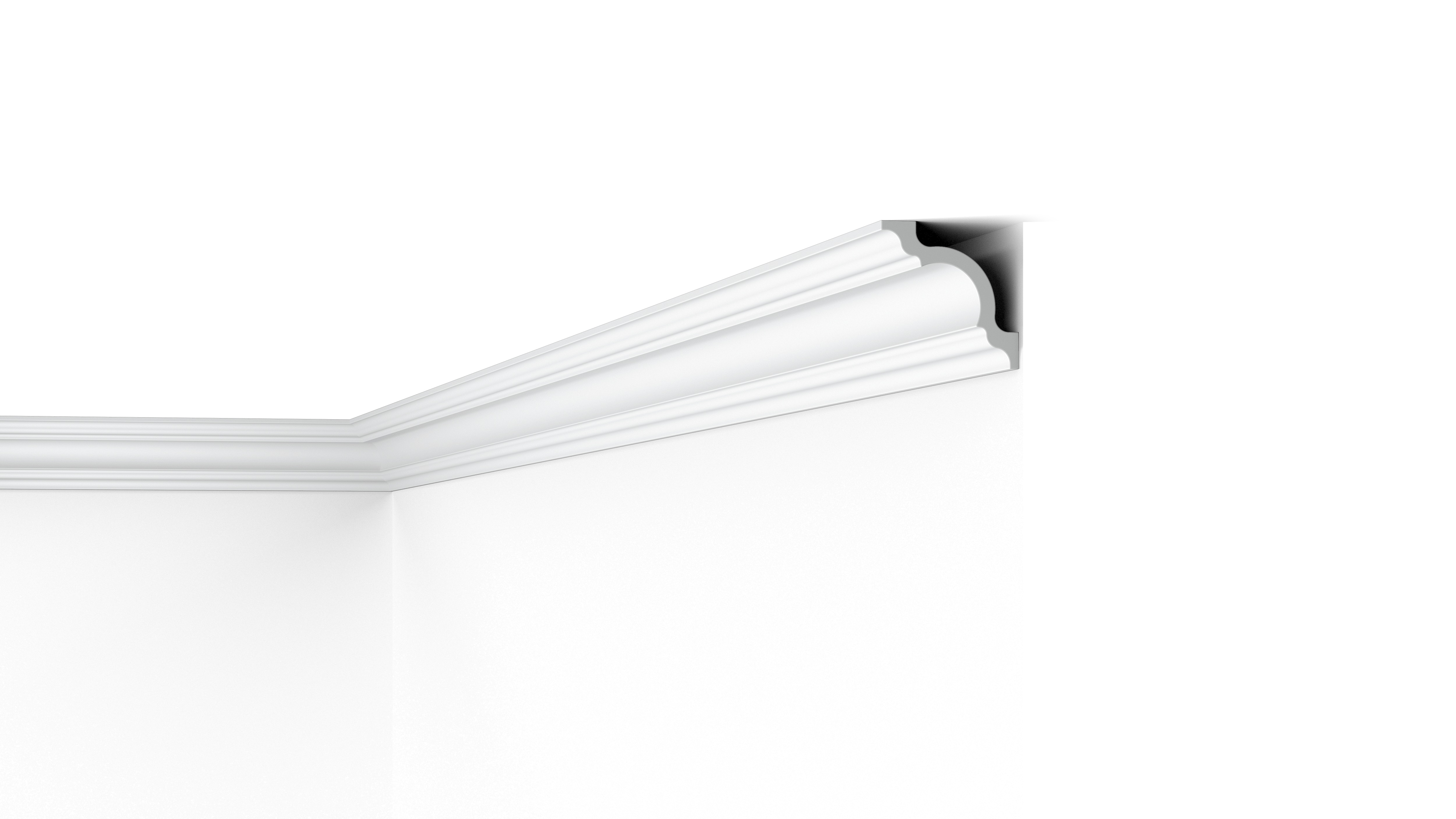 nmc Nomastyl Deckenleisten A1, Weiß, 80 x 80 mm x 2 m