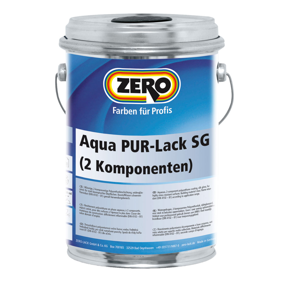Zero Aqua PUR Lack Seidenglänzend, Farblos, 2,5 l
